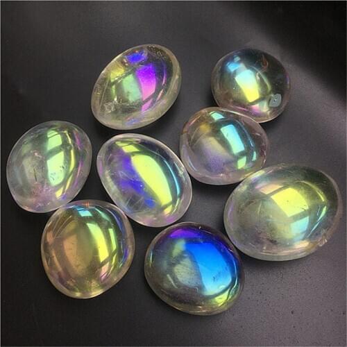Natural gemstones aura clear quartz palm crystals healing stones for feng shui