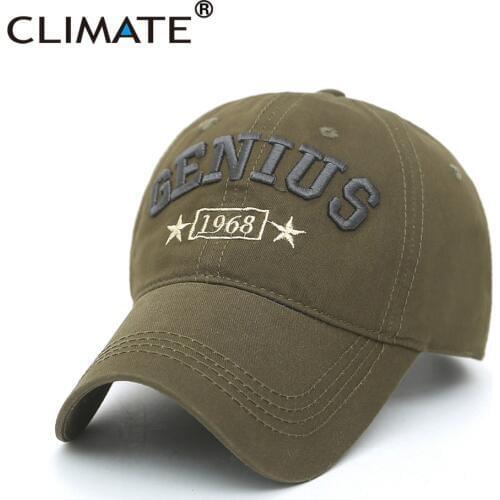 CLIMATE New Fashion Cool Men Army Quality Baseball Caps Men Women Genius Autumn Sport Cap Army Green Black Nice Brushed Caps Hat