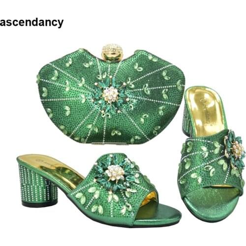New Arrival Italian Shoes with Matching Bags High Quality Designer Shoes Women Luxury African Wedding Shoes with Bag Sets