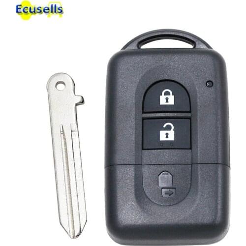 New Remote key Shell Case Fob 2 Button for Nissan Micra X-trail Qashqai Juke Duke Pathfinder Note with uncut key blade