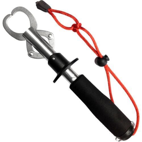 Wholesale New Stainless Steel Fishing Lip Grabber Tackle Lure Trigger Gripper With 15 KGS Scale Weight 24.5CM 248G