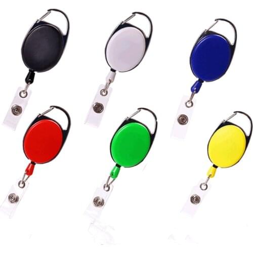 Zinic Alloy Oval Badge Reel Metal Frame Certificate Clamps Clip Sports Keychain Staff Work ID Card Accessories Retractable