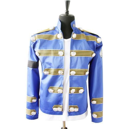 PUNK MJ MICHAEL JACKSON BUTTON MENS JACKET BULE RETRO SLIM ENGLAND MILITARY JACKET OUTERWEAR