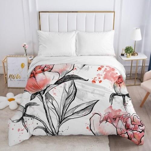 Duvet cover Quilt/Blanket/Comfortable Case Luxury Bedding 140x200 150x200 240x220 240x260 for Home 3D Print Flowers Pink Rose