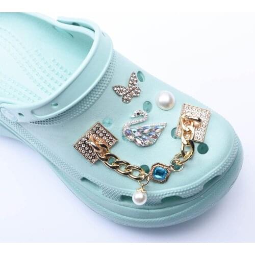 Alloy with Rhinistone Designer Croc Shoes Charms Accessories Decoration for Croc Clog Shoes Pendant Buckle for Girl Gift