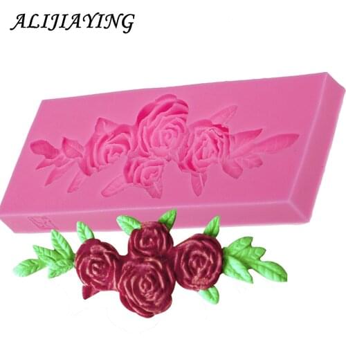 Rose Sugar Craft Molds DIY Cake Silicone mold Flower cake decorating tools chocolate moulds D0069