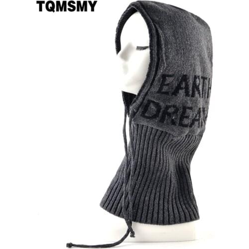 TQMSMY Winter Warm Riding Beanies Men Outdoor Thick Knitted Ski Hats For Women Knit Letters Bonnet Gorras motorcycle Hat TMB38