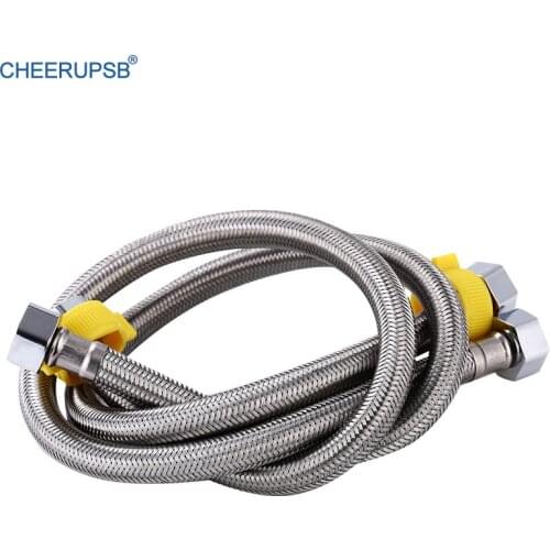 Kitchen Bathroom Faucet Hose Stainless Steel Hot Cold Water Supply Pipe 2 PCS Mixer Plumbing Hoses Copper Nut Pipe Faucets Part