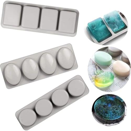 4-Grids DIY Silicone Soap Mold for Handmade Soap Making Forms Baking Mould Home Kitchen DIY Supplies Candle Mold Soap mould