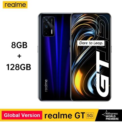 World Premiere realme GT 5G phone Global Version Snapdragon 888 65W Super Dart Charge 120Hz 6.43" AMOLED 12GB 256GB NFC