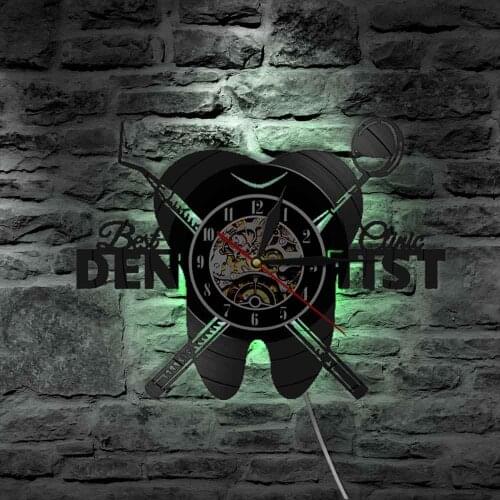 Dental Equipment Medical Wall Art Clock Dentist Equipment Dental Office Teeth Wall Sign Vinyl Record Wall Clock Dentist Gift