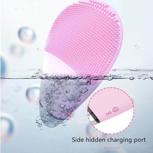 Double-use USB Charging Eye Massager Electric Facial Cleansing Brush Skin Blackhead Pore Cleanser Waterproof Silicone 40#710