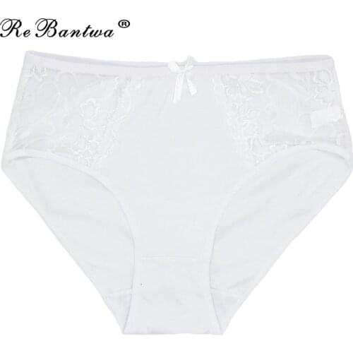 2 PieceS Big Size Ladies' Lace Panties Plus Size XXL 3XL 4XL 5XL Briefs Women Cotton Underwear Breathable Briefs Woman Lingeries