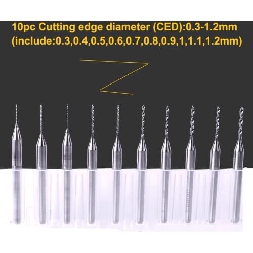 High Quality 1set 10pcs 3.175mm Carbide PCB Drill Bits for PC Boards Plastics Fiberglass Wood Soft Metals Accessories Tools