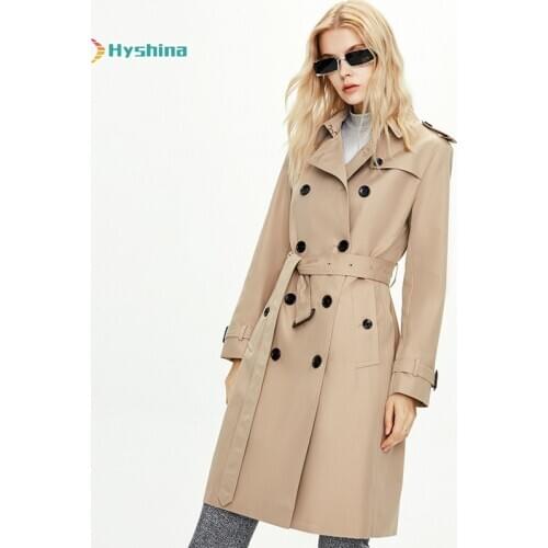Womens Trench Coat New Leisure Double Breasted Coat