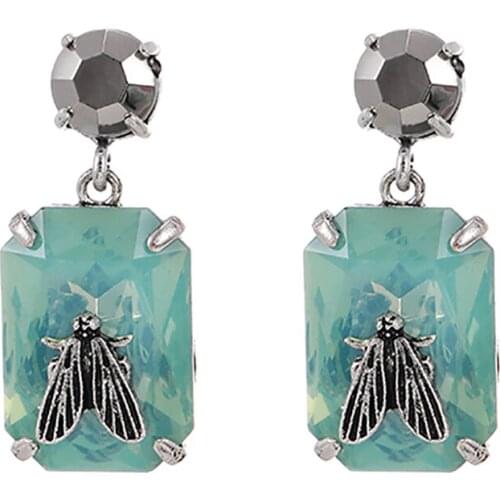 ZHINI Korean Geometric Square Dangle Earrings for Women 4 Colors Charming Rhinestone Big Earring Enthic Jewelry 2020 brincos