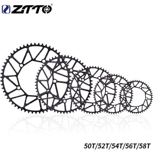 ZTTO Alloy BMX Narrow Wide Chainring Folding Bicycle Chainwheel 50T 52T 54T 56T 58T Ultralight 130 BCD Round ChainRing Crankset