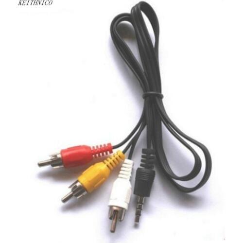 1PC 3.5mm Jack Plug to 3 RCA Adapter Cable Male to Male DVD VCR Audio Video Stereo Playbac TV AV Cable Wire Cord