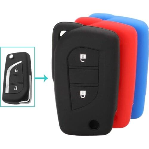 10/30/50pcs 2 Buttons Remote Car Key Case Silicone Cover Fob For Toyota Hilux Corolla Avensis Prado Fortuner RAV4