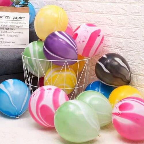15pcs 10inch Marble Agate Balloons Colorful Cloud Inflatable Helium Air Balloon Wedding Birthday Party Baby Shower Decorations