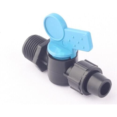16PE Drip Pipe Connector Micro Irrigation PE Pipe Water Valve Thread Locked More Fixed Tee Coupling Connector Tube End Plug