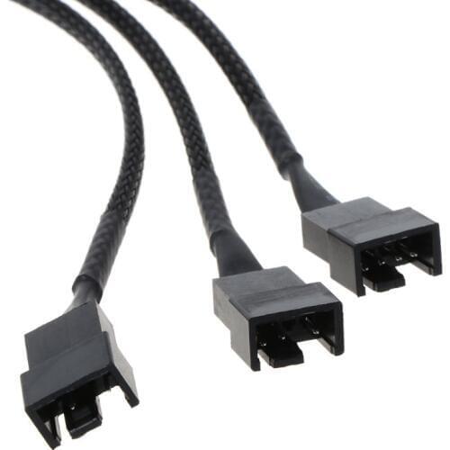 30CM 4Pin to 3 Ways Y Splitter Cable Fan 4 Pin to 3x4Pin/3Pin Extension Cable for PC Computer Laptop Accessories E5BA