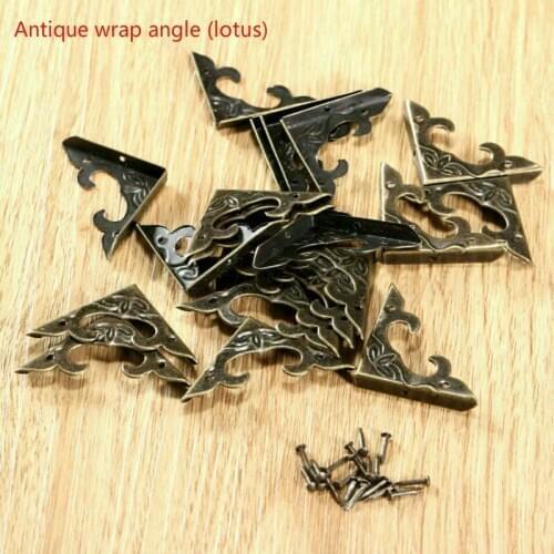 4/20pcs Antique BrassJewelry Decoration Corner Bracket Wooden Box Foot Corner Protector Crafts Furniture Fittings Hardware