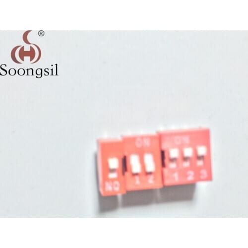 5Pcs Module 1 2 3 Bit 2.54mm Position Way ROHS CQC DIP Red Pitch Toggle Switch Red Snap Switch
