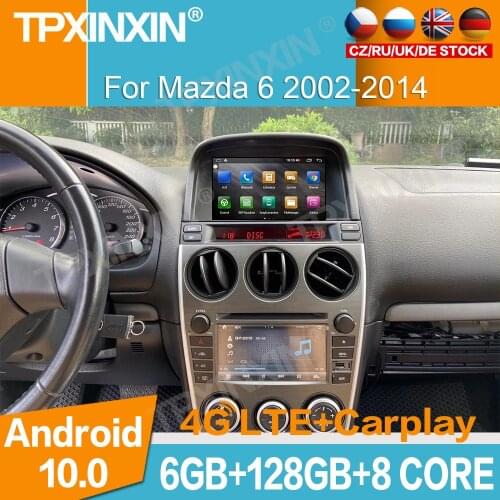 For Mazda 6 2002-2014 Android 6+128GB Car GPS Navigation Head unit Multimedia player Auto Radio Tape Recorder Touch screen