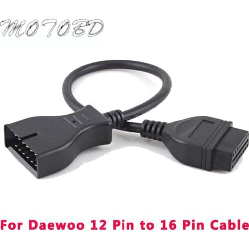 Cars OBD2 Extension Cable Connector Adapter for GM 12 Pin To 16 Pin Auto Diagnostic Cable for GM/Daewoo Vehicles Car Adapte