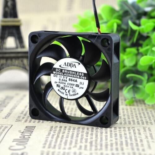 Used Free Shipping DC5V 0.04A Server Cooling Fan For ADDA AD0605DB-D93 Server Square Fan 3-wire 60x60x15mm