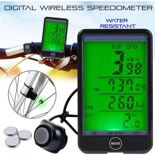 Large Screen Bicycle Computer Wireless Wired Bike Computer Waterproof Speedometer Odometer Cycling Stopwatch LED Digital Rate