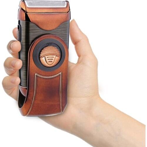 Kemei 360 Mens Cordless Dual-use Electric Razor Retro Portable Trimmer Stubble Beard Quick Cut Shaving Machine Travel Goods 45D