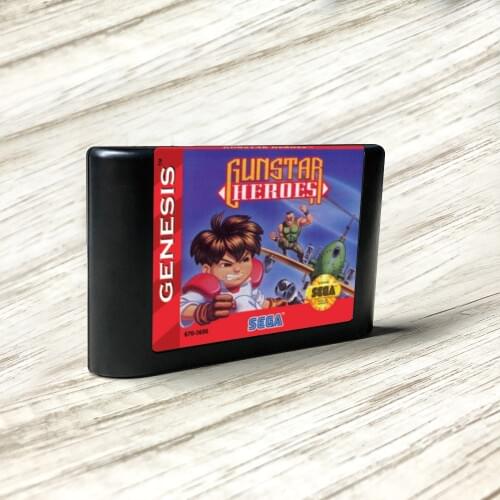 Gunstar Heroes - USA Label Flashkit MD Electroless Gold PCB Card for Sega Genesis Megadrive Video Game Console