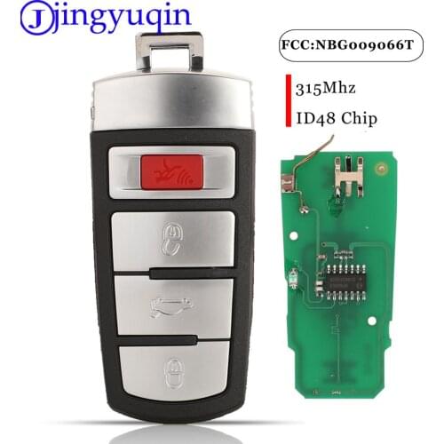 Jingyuqin 4 Buttons Smart Car Key Fob 315Mhz ID48 Fccid:NBG009066T For VW Passat 2006-2013 For VW CC 2007-2013