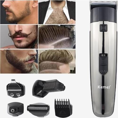Kemei Electric Hair Clipper for Men Rechargeable Hair Trimmer Quiet Barber Clippers Shaver Razor Cordless Hair Cutting Machine