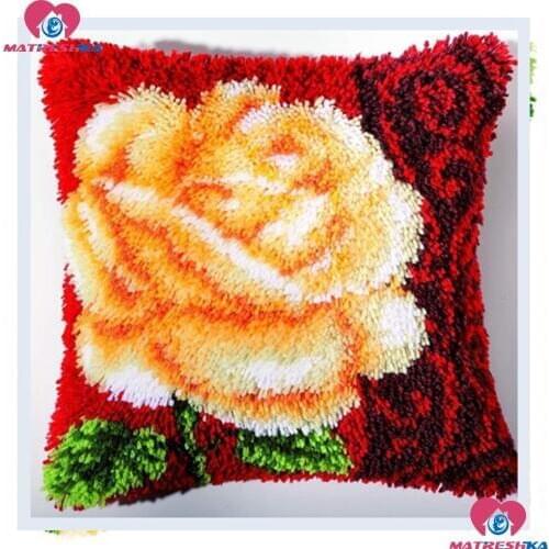 Latch hook canvas DIY Handmade Pillowcase Printed canvas latch hook rug kits Pillowcase Crochet Hook kits Unfinished home decor