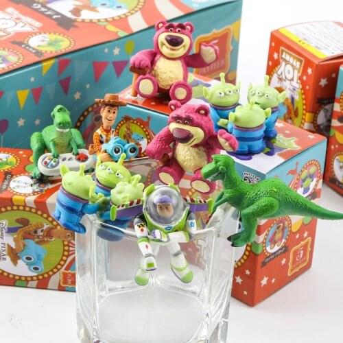 Disney Toy Story Capsule Toy Mini Woody Buzz Lightyear Jessie Doll Action Figure Model Toy Cartoon Cup Pendant Decoration Gift