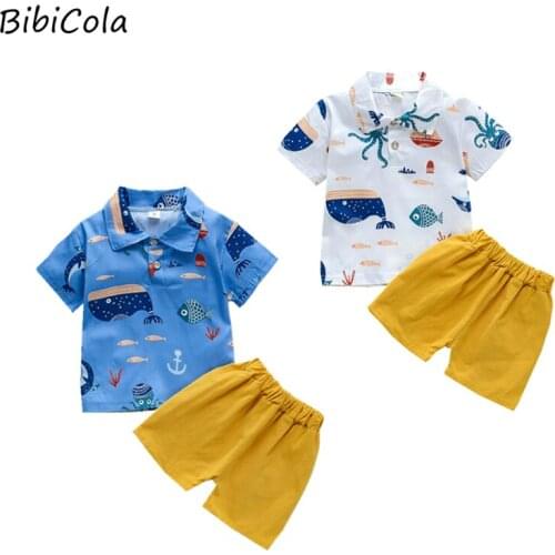 Summer Baby Boys Clothes Sports T-Shirt + Solid Color Shorts Sets For Newborn Baby Boys Clothing Casual Sets Infant Sportswear