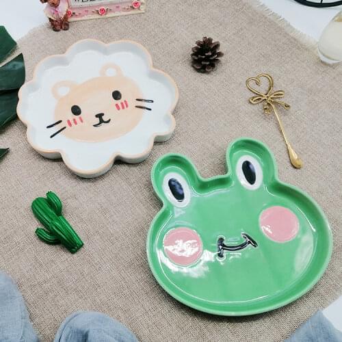 Cartoon Cute Pet Bowl Ceramic Toast Spaghetti Fries Sausage Hamburger Platter Plates Dinner Dinner Plates Sushi Plate