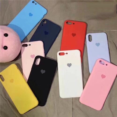 Soft TPU Matte Candy Heart Love phone Case For iPhone 11 6 6s 7 8 Plus X XR XS Max Silicone cover Original For iPhone12 Pro Max