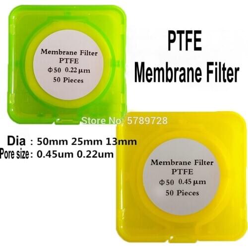 One box Laboratory PTFE hydrophilic OD 13mm/25mm/47mm/50mm/60mm Millipore hydrophilic Membrane filter