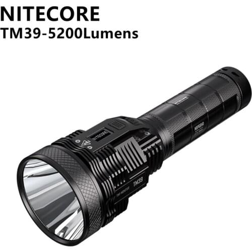 Original NITECORE flashlight TM39 5200Lumens Glare Super bright Range 1500M Multi-function OLED Display Rechargeable For Outdoor