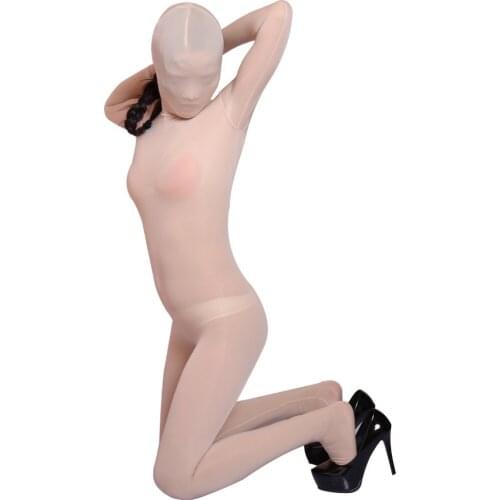 Plus Size Cosplay Sexy Open Crotch Bodysuit Fullbody Pantyhose Lycra High-elastic Ice Silk All-inclusive One-piece Tights Erotic