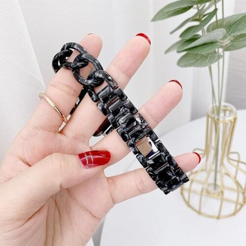 Applicable iwatch6/5/4/3/SE Strap For Apple Watch Denim Chain Strap Transparent Resin Popular 38mm 40mm 42mm 44mm Watch Bracelet