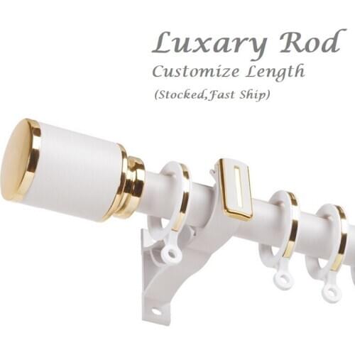 Luxury Curtain Single Rod(Aluminium material,Diamater 28mm,Thickness 1.5m) Customize Length Free Shipping
