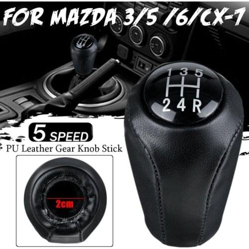 5 Speed Gear Shift Knob for MAZDA 3 BK BL / 5 CR CW/ 6 II GH/CX-7 ER Black 2005-2014