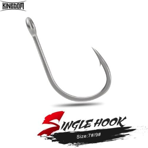 Kingdom Fishing Hooks Carbon Steel Material Single & Feather Crank Fishhooks 7# 9# Super Lock Fishing Hook Fishing Accessories