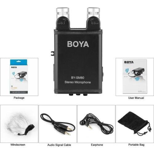 BOYA BY-SM80 Stereo Wired Video Microphone with Windshield for Canon for Nikon Sony DSLR Camera Microphone Camcorder