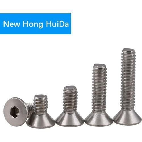 Hex Flat Head Socket Cap Screw Hexagonal Metric Thread Countersunk Machine Bolt 304 Stainless Steel M6